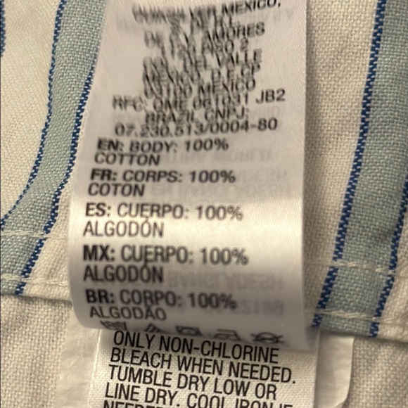 Quiksilver Blue & White 100% Cotton Button Down Shirt #207 - Picture 7 of 9